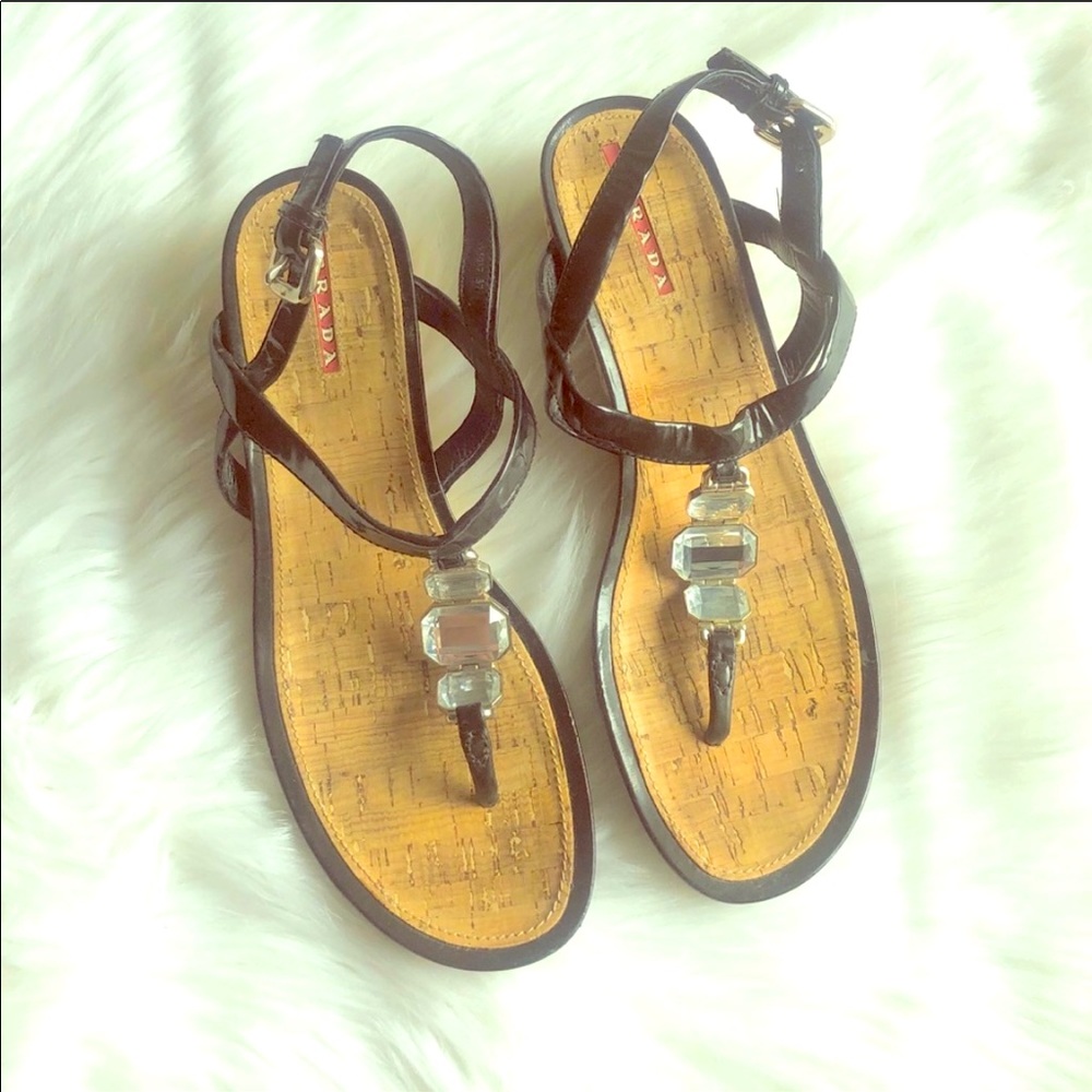 PRADA Patent Leather Crystal Sport